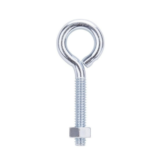 Prosource LR270 Eye Bolt, 1/4 in x 2-1/2 in, Steel, Bright Zinc Plated