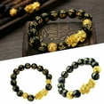 thumbnail image 3 of 2 Pack Unisex Feng Shui Black Obsidian Beads Bracelet Pi Xiu Attract Wealth Good Luck Jewelry Bangle Charm Lucky Wealthy Amulet, 3 of 8