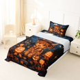 thumbnail image 3 of Manfei Cute Highland Cow Print Twin Sheets for Kids, Halloween Pumpkin Witch Hat Art Bedding, 3-Piece, 1 Flat Sheet, 1 Fitted Sheet and 1 Pillowcase, 3 of 6
