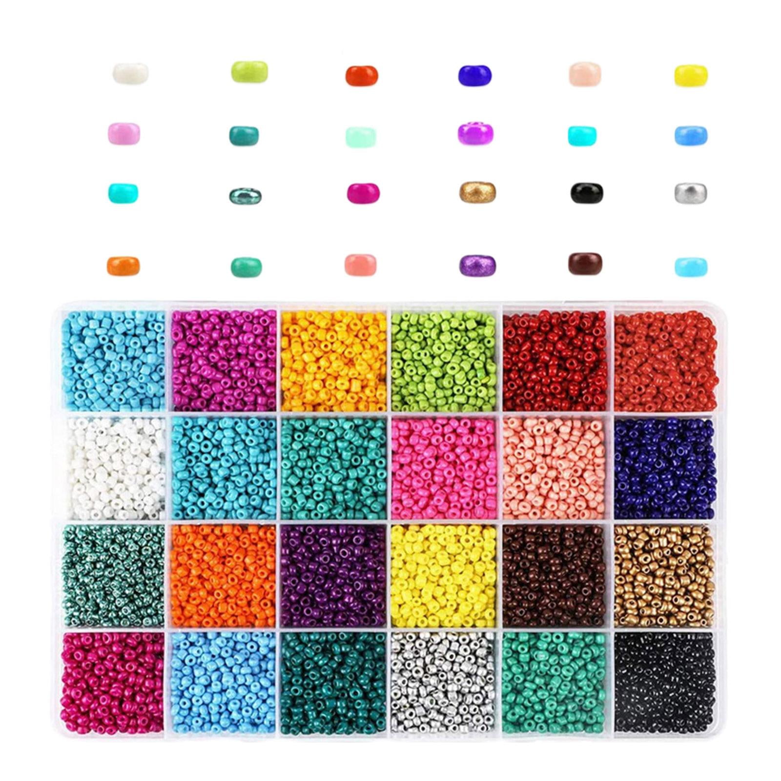 Milageto 14400pcs Glass Round Beads Loose, Small Beads Multicolor Craft Round Beads, for