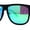 Matte Black Green Mirror, variant on Polarized Hipster Flat Top Horn Rim Light Weight Slick Sunglasses Matte Black Blue Mirror