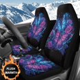 thumbnail image 2 of Uorisanigo Butterfly Car Seat Covers 2pc Set High Back Bucket Seat Cover Auto Interior Accessories Soft Fluffy Furry Saddle Blanket Elastic Back,fit Most Vehicles, Easy to Install & Clean, 2 of 7
