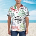 thumbnail image 2 of Vsdgher Stamp Set Collection Print Men's Hawaiian Shirts Button Down Tropical Holiday Beach Shirts Vacation Clothes -Small, 2 of 7