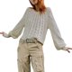 thumbnail image 2 of Pull court à col rond pour femmes, Style décontracté, coupe ample, surdimensionné, costume Streetwear, 2 of 6