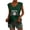 Green, variant on Teissuly Women's Summer V-Neck Tank Tops Short Sleeve Retro Baseball Elements Print T-shirt Tops