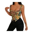 thumbnail image 3 of Biekopu Women Summer Sleeveless Tank Tops,Floral Embroidered Strappy Bustier Waist Crop Tops, 3 of 9