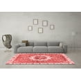 thumbnail image 3 of Ahgly Company Machine Washable Indoor Square Abstract Red Modern Area Rugs, 4' Square, 3 of 4