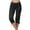 Black, variant on Capri Pants for Women Summer Casual Elastic Mid Waist Drawstring Cropped Sweatpants with Pockets