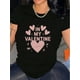 thumbnail image 1 of Camiseta para Mujer Traje de VeranoValentine's Day Heart Graphic Printed T-Shirt, Casual Round Neck Short Sleeve Cotton Casual StreetweCamisetas de verano para mujer, manga corta, cuello redondo, ca, 1 of 5
