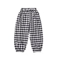 thumbnail image 2 of Pants for Girls Soft Ice Silk Sports Party Proof Checkered Print To Kids Activewear, 2 of 5