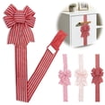thumbnail image 2 of Decorative Bow Streamer With Fastening Mechanism For Windows Doors And Gifts Red And White Heart Or Stripe Pattern Fabric, 2 of 8