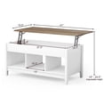 thumbnail image 4 of Pemberly Row Solid Wood Lift Top Coffee Table with Storage Shelves in White, 4 of 12