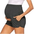 thumbnail image 2 of Women Maternity Pregnancy Solid Color Workout Lounge Shorts Yoga Shorts Pants, 2 of 4