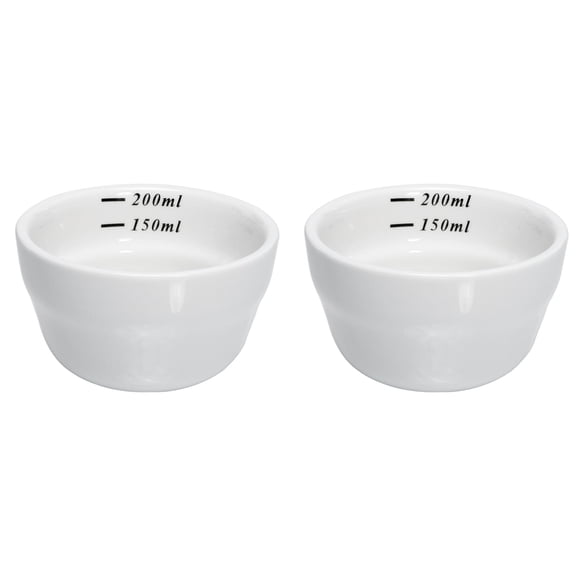 Glass Coffee Mugs Espresso Cup 2 Pcs Scale Breakfast Measuring Bowl White Ceramics Child