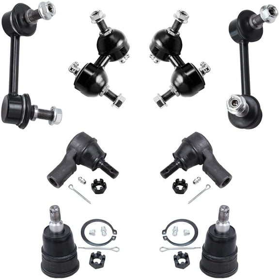 Detroit Axle - Front Ball Joints Tie Rods Sway Bars for 2003-2011 Honda Element 2004 2005 2006 2007 2008 2009 2010, 2 Lower Ball Joints, 2 Outer Tie Rods, 4 Front & Rear Sway Bars Replacement