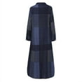 thumbnail image 4 of Women's Long Shirt Collar Dress Loose Checked Plaid Dress Tie Dye Vintage Print Dress CS, 4 of 4