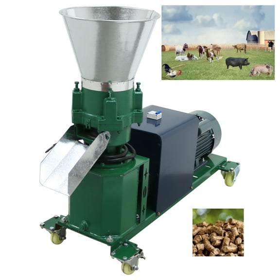 Chicken Feed Pellet Mill Machine Body Four-Head Press Roll for Farm 150-200KG/H 4.5KW 220V