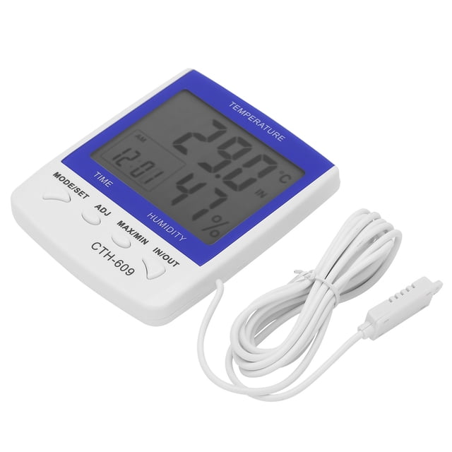 CTH‑609 Termómetro higrómetro digital para montaje en pared, medidor de temperatura y humedad para invernaderos domésticos y agrícolas