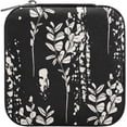 thumbnail image 2 of Coolnut Leather Jewelry Box Vintage Black Leaves Portable Mini Jewelry Storage Bag for Travel, Small Ring Case Earrings Organizer Necklaces Box for Women Girls Women Gifts, 2 of 7