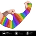 thumbnail image 2 of Xecao's Colorful Glitter Rainbow print Arm Sleeves offer cooling UV protection and sports compression for both men and women., 2 of 7
