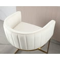 thumbnail image 6 of Dayalane 24.5" Modern Counter Height Bar Stool, Velvet Upholstered Bar Stool with Curved Backrest and Gold Metal Frame, Comfy Barrel Stools Kitchen Island Stool for Bar Restaurant Cafe, White, 6 of 8