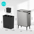thumbnail image 3 of mVm 16 Gal Kitchen Trash Can, Large Raised Trash Can with Small Compost Bin and Inner Bin, Touch-on Garbage Can with Lid(Gray), 3 of 8