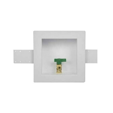 Oatey 39149 Square Hammer Ball Ice Maker Outlet Box, 1/2 Inch Pex Inlet Connection, 1/4 Inch Pex Valve,