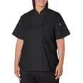 thumbnail image 2 of Uncommon Threads 0478-0105 Extra Large Tahoe Ladies Short Sleeve Chef Coat in Black, 2 of 4