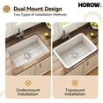 thumbnail image 5 of HOROW Undermount Top Mount Kitchen Sink, 27"x19"x10'' Single Bowl with Sink Grid & Basket Strainer, 5 of 9