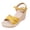 Yellow, variant on Platform Wedge Heels for Women Open Toe Suede Elegant Dressy Shoes with Ankle Strap Cushioned Footbed Travel Walking Footwear Beige Size 9.5