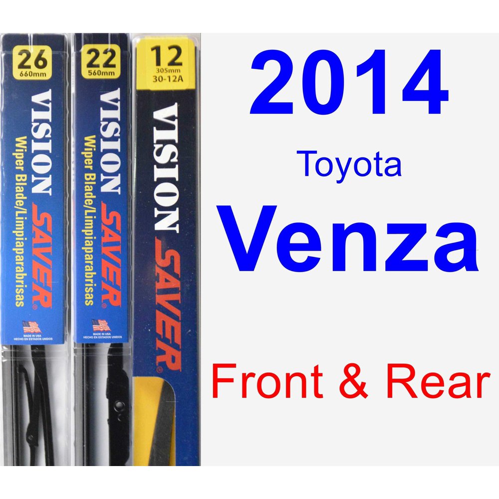 2014 Toyota Venza Wiper Blade Set/Kit (Front & Rear) (3 Blades) Rear