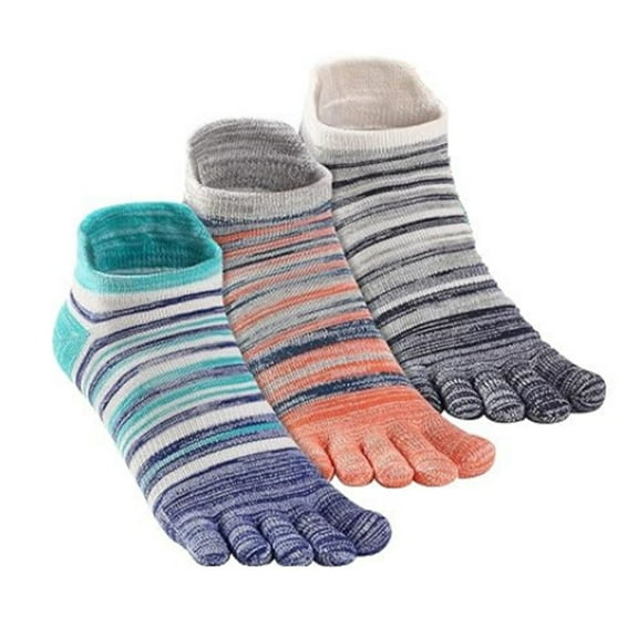 3 Pairs Toe Socks for Men Women Ankle Running Socks Cotton Breathable Five Finger Socks