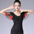 thumbnail image 1 of Top de baile latino para mujer, cortas elásticas, vestidos de baile de rendimiento de baile SG BLESIY Tops de baile latino, 1 of 8