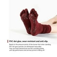 thumbnail image 3 of Women's Pilates Yoga Socks - Five-Toe Non-Slip Grip Socks for Yoga, Barre, Hospital & Barefoot Activities - 3 Pairs, 3 of 7