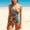 Yellow, variant on HOMBOM Womens Swimsuits Yellow Ruched Swimwear One Piece High Cut Tropical Print Cutout Tummy Control Slimming Bathing Suit for Ladies