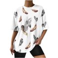 thumbnail image 1 of Blusa de manga corta con estampado de cuello redondo informal para mujer a la moda, Tops de verano OAVQHLG3B Store lin121212, 1 of 3