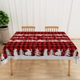 thumbnail image 3 of Nanqianyi Merry Christmas Tablecloth 60x120 Inches for Rectangle Tables, Red Plaid Christmas Decor Snowman Xmas Tree Table Cloth for Kitchen Decoration, 3 of 11