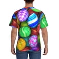 thumbnail image 3 of Bixox Men's Colorful Easter Eggs1 Printed Short Sleeve Skinny Athletic T-Shirt, 3 of 6
