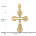 thumbnail image 2 of 10k Yellow Gold Polished and Rhodium Sparkle-Cut Religious Faith Cross Pendant Necklace 30x16mm Wide Pendant for Women, 2 of 2