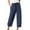 Navy, variant on Herrnalise Women Casual Loose Solid Color Pockets Elastic Waist Comfortable Ankle-Length Pants Black L