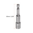 thumbnail image 2 of Unique Bargains 1/4' Quick-Change Hex Shank 5/16' Nut Driver Bit, No-magnetic 2.56' Length, SAE, 2 of 5