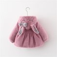 thumbnail image 2 of Infant Baby Girls Winter Coat Faux Fur Fleece Outwear Hooded Thick Warm Jacket With Bag, 2 of 7
