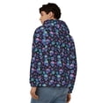 thumbnail image 4 of Uemuo Skull Flower Blue for Men's Fashion Full-zip Hoodies & Sweatshirts with Kangaroo Pocket, Zip-up Hooded Sweatshirt, Moisture Wicking & Breathable-Large, 4 of 5
