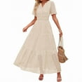 thumbnail image 3 of Women's Floral Lace A-Line Maxi Dress - Romantic Tiered Summer Dress with Elastic Waist, 3 of 16