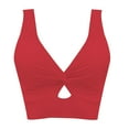 thumbnail image 4 of Duoif Bikini Top Bikini Tops for Women Cropped Tankini Tops Beach Padded Knot Cut Out Adjustable Tank Swimwear Top Swimsuit Tops for Women Red M, 4 of 4