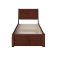 thumbnail image 4 of Portland Twin Extra Long Bed with Footboard and Twin Extra Long Trundle in Walnut, 4 of 7