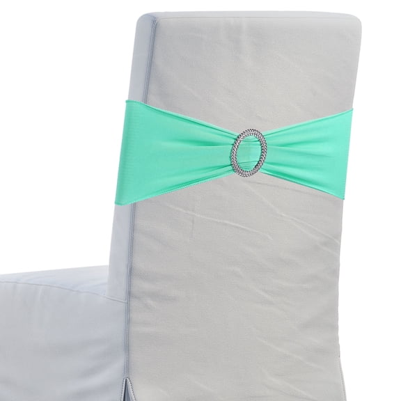 10Pcs Chair Sashes Chair Bow, 350x130mm Polyester Stretch Band with Buckle Slider for Banquet Party Wedding Party Events (Light Green)