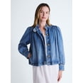 thumbnail image 3 of Scoop Women’s Cropped Ruched Jacket, Sizes XS-XXL, 3 of 7