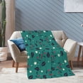 thumbnail image 4 of XMXT Throw Blanket, Hollyhock Fruit Leaf Design Flannel Blanket for Bed Sofa, 50 x 70 inches, 4 of 9