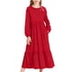 thumbnail image 2 of Vestido infantil de poliéster de manga larga, cuello redondo, bolsillos laterales y falda larga., 2 of 6